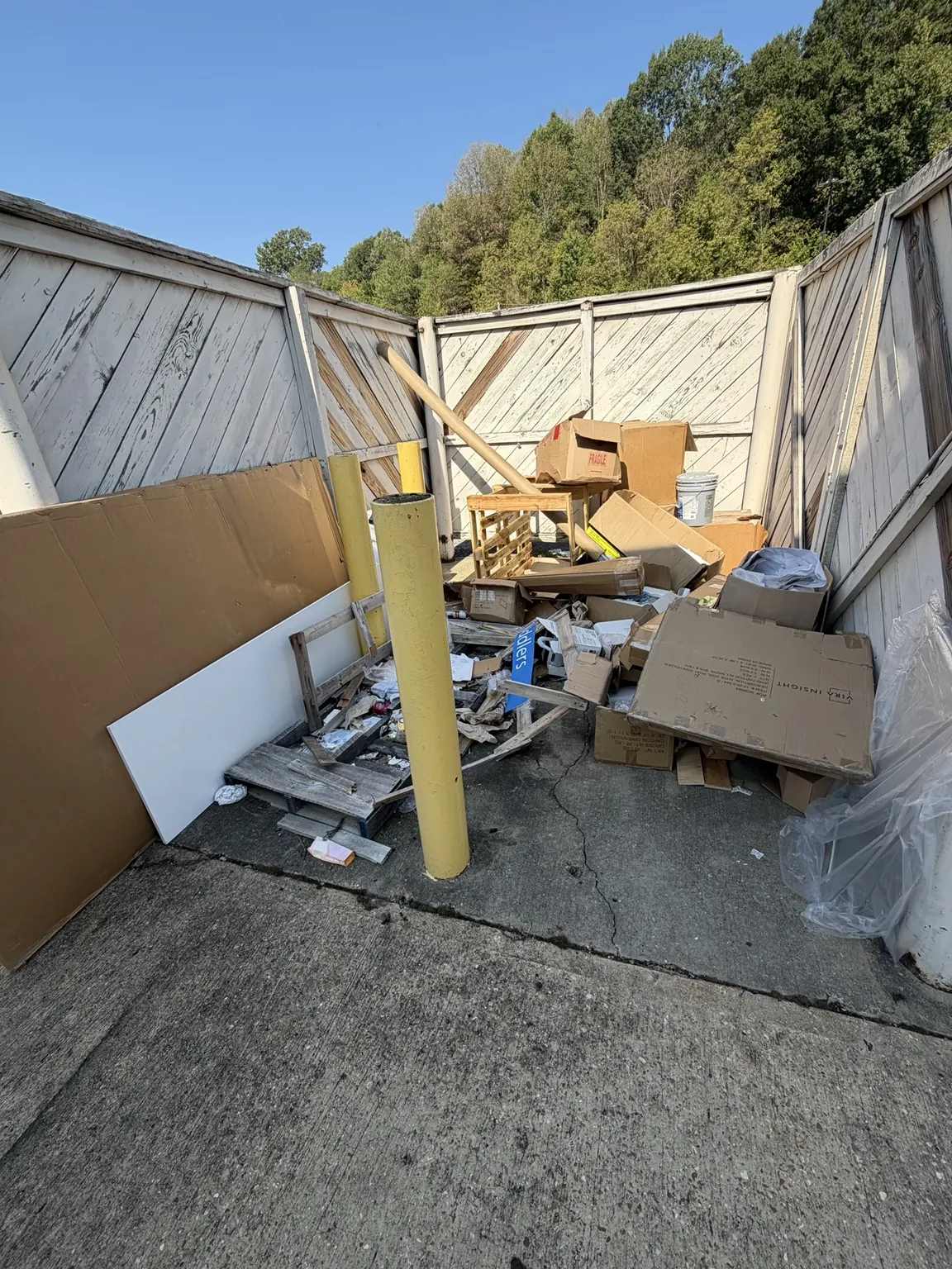 Another view of the material piled in the Frisco commercial service area