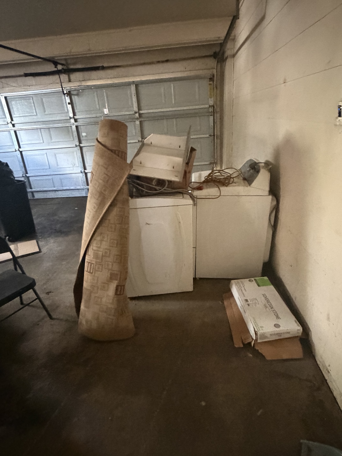 Garage appliance pickup area