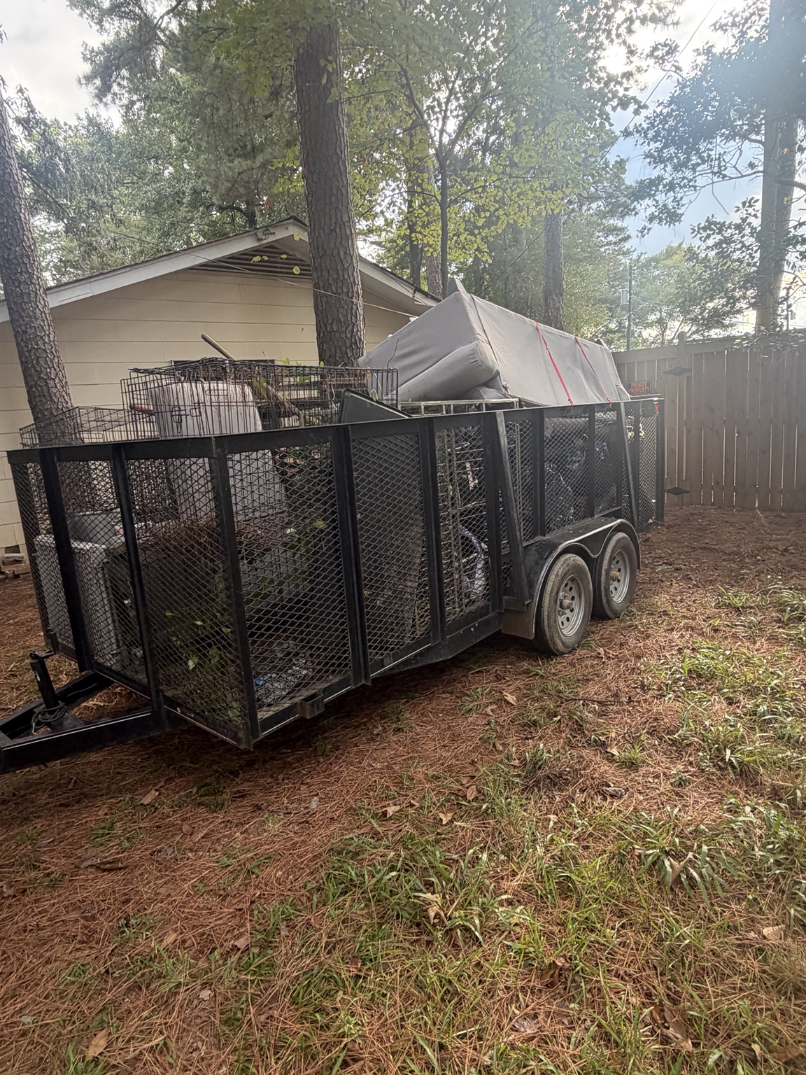 Trailer loaded during the garage cleanout