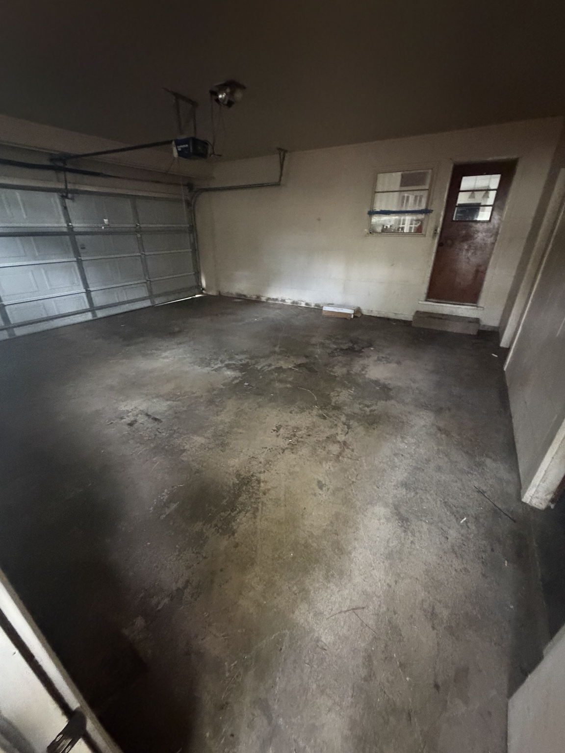 Open garage floor after the cleanout
